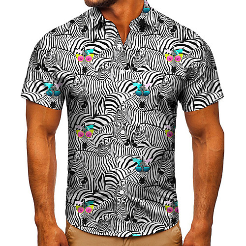 Men's Shirt 3D Print Graphic Prints Zebra Button-Down Short Sleeve Street Tops Casual Fashion Classic Breathable Black / White
Men's Shirt 3D Print Graphic Prints Zebra Button-Down Short Sleeve Street Tops Casual Fashion Classic Breathable Black / White