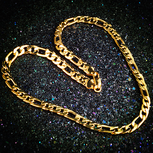 Women's Men's Chain Necklace Beaded Necklace Classic Precious Fashion Rock Copper Gold Plated Gold 51 cm Necklace Jewelry For Christmas Party Evening Street Festival / Chains
Women's Men's Chain Necklace Beaded Necklace Classic Precious Fashion Rock Copper Gold Plated Gold 51 cm Necklace Jewelry For Christmas Party Evening Street Festival / Chains