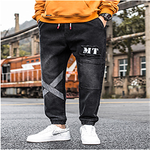 Men's Chino Jeans Pants Patchwork Letter Ankle-Length Blue Light gray Dark Gray
Men's Chino Jeans Pants Patchwork Letter Ankle-Length Blue Light gray Dark Gray