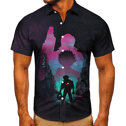 Men's Shirt 3D Print Anime Graphic Prints Button-Down Short Sleeve Street Tops Casual Fashion Classic Breathable Black
Men's Shirt 3D Print Anime Graphic Prints Button-Down Short Sleeve Street Tops Casual Fashion Classic Breathable Black