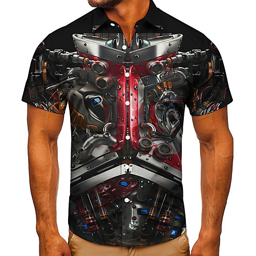Men's Shirt 3D Print Graphic Prints Machine Button-Down Short Sleeve Street Tops Casual Fashion Classic Breathable Black
Men's Shirt 3D Print Graphic Prints Machine Button-Down Short Sleeve Street Tops Casual Fashion Classic Breathable Black