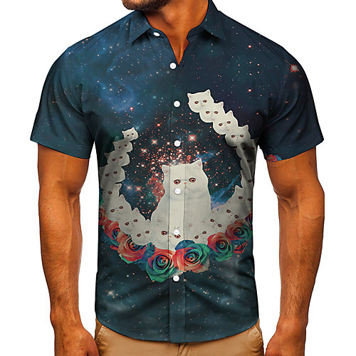 Men's Shirt 3D Print Cat Graphic Prints Button-Down Short Sleeve Street Tops Casual Fashion Classic Breathable Navy Blue
Men's Shirt 3D Print Cat Graphic Prints Button-Down Short Sleeve Street Tops Casual Fashion Classic Breathable Navy Blue