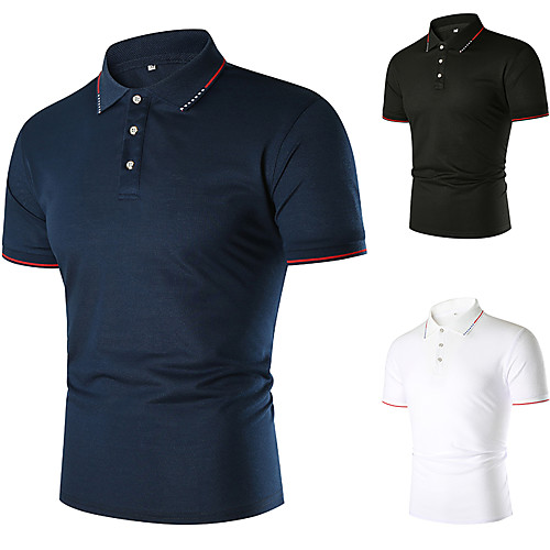 Men's Golf Shirt Tennis Shirt non-printing Color Block Patchwork Short Sleeve Casual Slim Tops Basic White Black Navy Blue / Summer
Men's Golf Shirt Tennis Shirt non-printing Color Block Patchwork Short Sleeve Casual Slim Tops Basic White Black Navy Blue / Summer