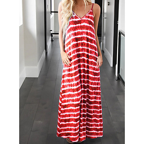 Women's Swing Dress Maxi long Dress Purple Green Red Sleeveless Striped Print Fall Summer V Neck Elegant 2021 S M L XL XXL
Women's Swing Dress Maxi long Dress Purple Green Red Sleeveless Striped Print Fall Summer V Neck Elegant 2021 S M L XL XXL