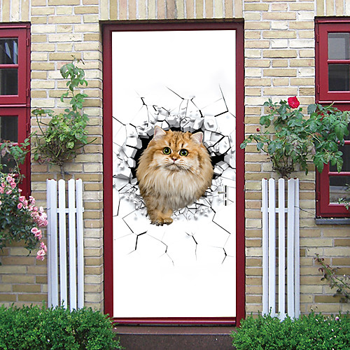2pcs Self-adhesive Creative Broken Wall Cat Door Sticker For Living Room Diy Decorative Home Waterproof Wall Stickers
2pcs Self-adhesive Creative Broken Wall Cat Door Sticker For Living Room Diy Decorative Home Waterproof Wall Stickers