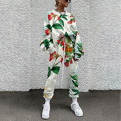 Women's Basic Streetwear Floral 3D Print Geometric Vacation Casual / Daily Two Piece Set Tracksuit T shirt Pant Loungewear Drawstring Print Tops
Women's Basic Streetwear Floral 3D Print Geometric Vacation Casual / Daily Two Piece Set Tracksuit T shirt Pant Loungewear Drawstring Print Tops