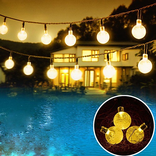 Solar String Lights Outdoor Bubble Crystal Ball LED Outdoor Lights Waterpoof 6.5m Lighting 30 LEDs Lights for Garland Garden Home Patio Lawn Party Holiday Outdoor Indoor Decor Solar Powered
Solar String Lights Outdoor Bubble Crystal Ball LED Outdoor Lights Waterpoof 6.5m Lighting 30 LEDs Lights for Garland Garden Home Patio Lawn Party Holiday Outdoor Indoor Decor Solar Powered