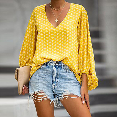 Women's Blouse Floral Polka Dot Long Sleeve V Neck Casual Tops Blue Red Yellow
Women's Blouse Floral Polka Dot Long Sleeve V Neck Casual Tops Blue Red Yellow