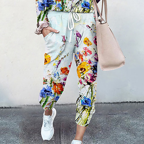 Women's Basic Soft Comfort Going out Gym Palazzo Pants Graphic Flower / Floral Full Length Pocket Elastic Drawstring Design Print White Yellow
Women's Basic Soft Comfort Going out Gym Palazzo Pants Graphic Flower / Floral Full Length Pocket Elastic Drawstring Design Print White Yellow