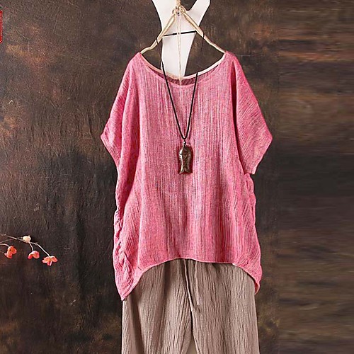 Women's Plus Size Tops Blouse Shirt Plain Short Sleeve Round Neck Spring Summer Grey Green Red Big Size L XL XXL XXXL 4XL
Women's Plus Size Tops Blouse Shirt Plain Short Sleeve Round Neck Spring Summer Grey Green Red Big Size L XL XXL XXXL 4XL