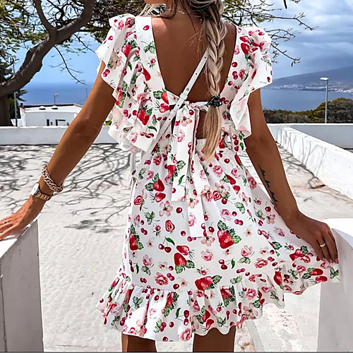 Women's A Line Dress Short Mini Dress Red flowers Colored flowers Cherry strawberry Short Sleeve Print Spring Summer Casual / Daily 2021 S M L XL XXL
Women's A Line Dress Short Mini Dress Red flowers Colored flowers Cherry strawberry Short Sleeve Print Spring Summer Casual / Daily 2021 S M L XL XXL