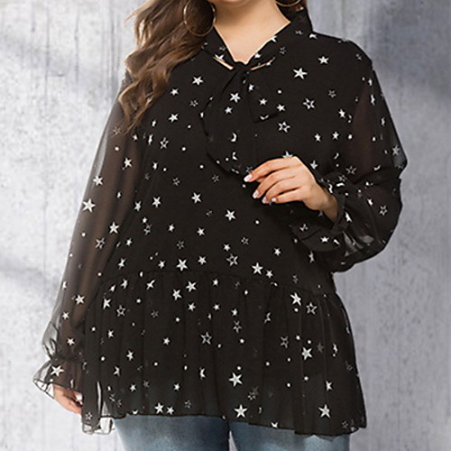 Women's Plus Size Tops Blouse Shirt Polka Dot Star Lace up Puff Sleeve Long Sleeve V Neck Fall Summer Black Big Size XL XXL 3XL 4XL 5XL
Women's Plus Size Tops Blouse Shirt Polka Dot Star Lace up Puff Sleeve Long Sleeve V Neck Fall Summer Black Big Size XL XXL 3XL 4XL 5XL