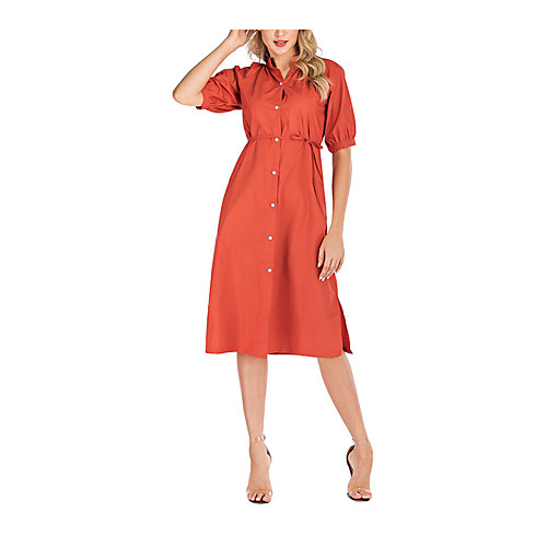 Women's A Line Dress Knee Length Dress Dark Green Orange Short Sleeve Solid Color Fall Spring Casual / Daily 2021 One-Size
Women's A Line Dress Knee Length Dress Dark Green Orange Short Sleeve Solid Color Fall Spring Casual / Daily 2021 One-Size