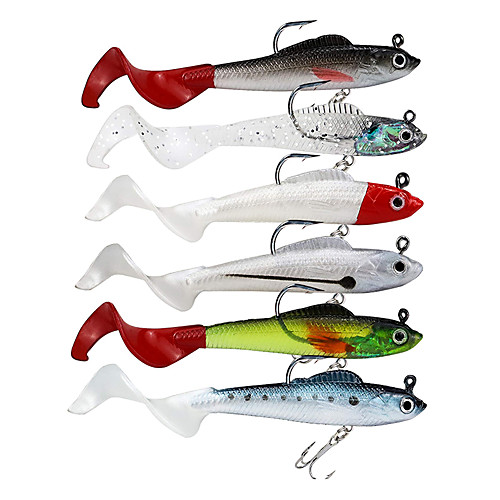 6 pcs Lure kit Fishing Lures Soft Bait Jig Head lifelike 3D Eyes Bass Trout Pike Freshwater and Saltwater
6 pcs Lure kit Fishing Lures Soft Bait Jig Head lifelike 3D Eyes Bass Trout Pike Freshwater and Saltwater
