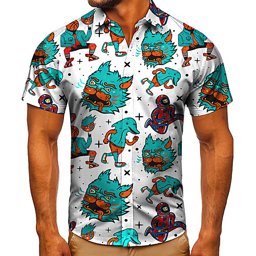 Men's Shirt 3D Print Cartoon Graphic Prints Button-Down Short Sleeve Street Tops Casual Fashion Classic Breathable Blue
Men's Shirt 3D Print Cartoon Graphic Prints Button-Down Short Sleeve Street Tops Casual Fashion Classic Breathable Blue