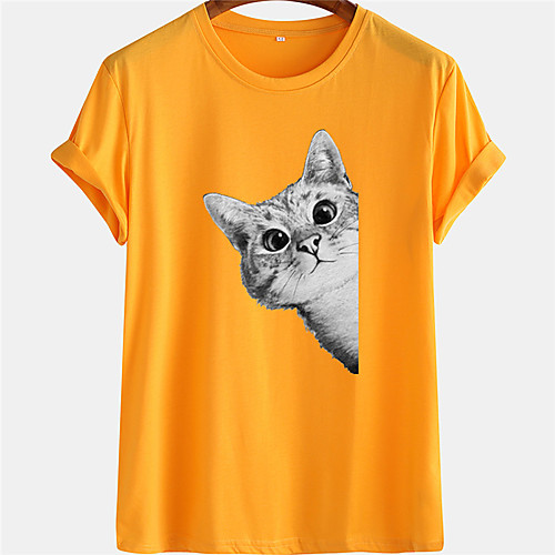 Men's Unisex Tee T shirt Shirt Hot Stamping Cat Graphic Prints Plus Size Short Sleeve Casual Tops 100% Cotton Basic Designer Big and Tall White Blue Yellow / Summer
Men's Unisex Tee T shirt Shirt Hot Stamping Cat Graphic Prints Plus Size Short Sleeve Casual Tops 100% Cotton Basic Designer Big and Tall White Blue Yellow / Summer