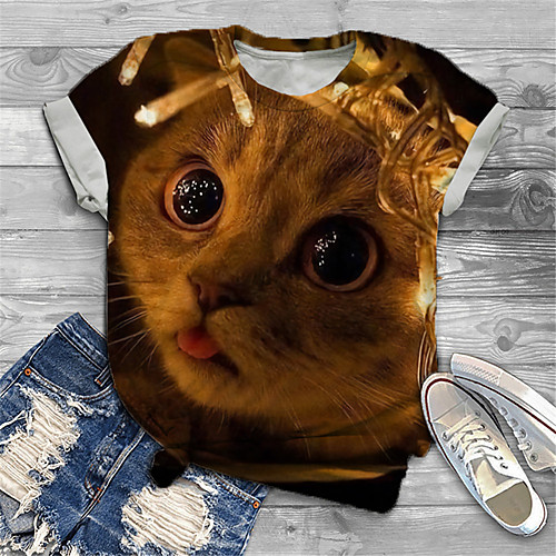 Women's Plus Size Tops T shirt Cat Graphic Animal Print Short Sleeve Crewneck Basic Yellow Big Size XL XXL 3XL 4XL 5XL / Holiday
Women's Plus Size Tops T shirt Cat Graphic Animal Print Short Sleeve Crewneck Basic Yellow Big Size XL XXL 3XL 4XL 5XL / Holiday