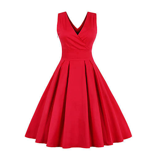 Women's Swing Dress Knee Length Dress Red Sleeveless Solid Color Ruched Summer V Neck Elegant Sexy Party Slim 2021 S M L XL 3XL / Cotton / Cotton
Women's Swing Dress Knee Length Dress Red Sleeveless Solid Color Ruched Summer V Neck Elegant Sexy Party Slim 2021 S M L XL 3XL / Cotton / Cotton
