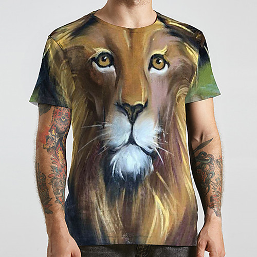 Men's Unisex Tee T shirt 3D Print Graphic Prints Lion Animal Plus Size Print Short Sleeve Casual Tops Fashion Designer Big and Tall Green
Men's Unisex Tee T shirt 3D Print Graphic Prints Lion Animal Plus Size Print Short Sleeve Casual Tops Fashion Designer Big and Tall Green