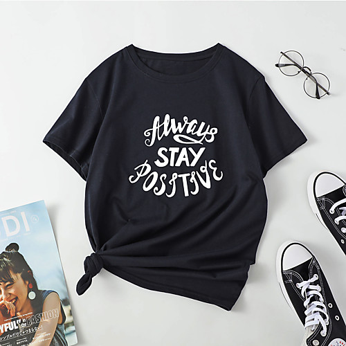 Women's T shirt Galaxy Letter Print Round Neck Tops Cotton Basic Basic Top Black Blue Red
Women's T shirt Galaxy Letter Print Round Neck Tops Cotton Basic Basic Top Black Blue Red