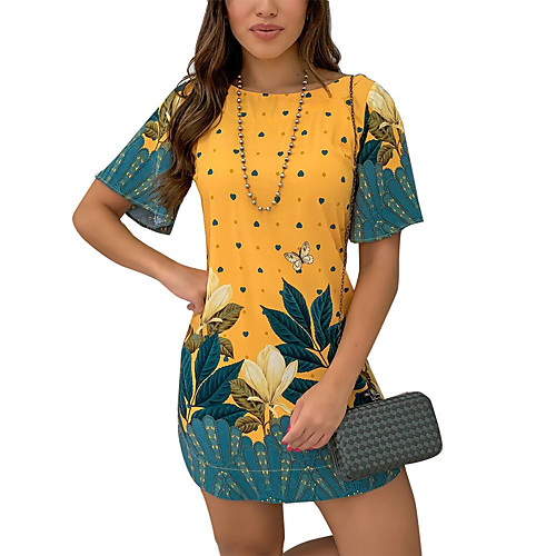Women's Shift Dress Short Mini Dress Blue Green Short Sleeve Animal Summer Round Neck Casual Holiday 2021 S M L XL
Women's Shift Dress Short Mini Dress Blue Green Short Sleeve Animal Summer Round Neck Casual Holiday 2021 S M L XL