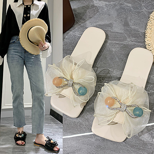 Women's Sandals Outdoor Slippers Flat Heel Square Toe PU Bowknot Flower Floral Black Beige
Women's Sandals Outdoor Slippers Flat Heel Square Toe PU Bowknot Flower Floral Black Beige