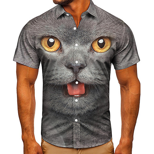Men's Shirt 3D Print Cat Graphic Prints Button-Down Short Sleeve Street Tops Casual Fashion Classic Breathable Gray
Men's Shirt 3D Print Cat Graphic Prints Button-Down Short Sleeve Street Tops Casual Fashion Classic Breathable Gray