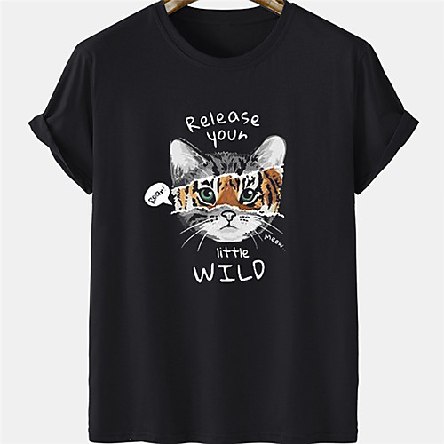 Men's Unisex Tee T shirt Hot Stamping Cat Graphic Prints Letter Plus Size Short Sleeve Casual Tops 100% Cotton Basic Designer Big and Tall Black Blue Yellow
Men's Unisex Tee T shirt Hot Stamping Cat Graphic Prints Letter Plus Size Short Sleeve Casual Tops 100% Cotton Basic Designer Big and Tall Black Blue Yellow