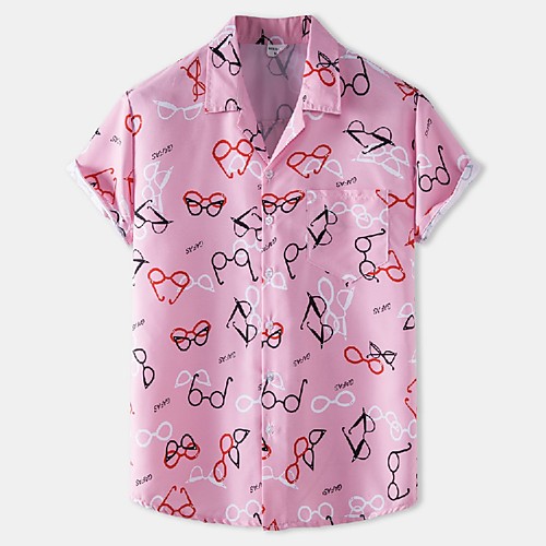 Men's Shirt Other Prints Glasses Print Short Sleeve Casual Tops Hawaiian Classic Collar Blushing Pink / Summer / Beach
Men's Shirt Other Prints Glasses Print Short Sleeve Casual Tops Hawaiian Classic Collar Blushing Pink / Summer / Beach