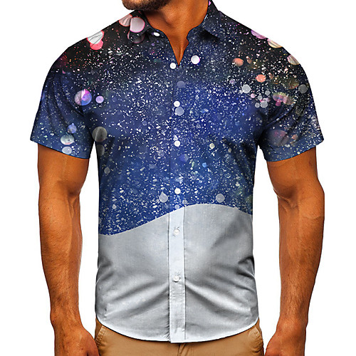 Men's Shirt 3D Print Galaxy Graphic Prints Button-Down Short Sleeve Street Tops Casual Fashion Classic Breathable Blue
Men's Shirt 3D Print Galaxy Graphic Prints Button-Down Short Sleeve Street Tops Casual Fashion Classic Breathable Blue