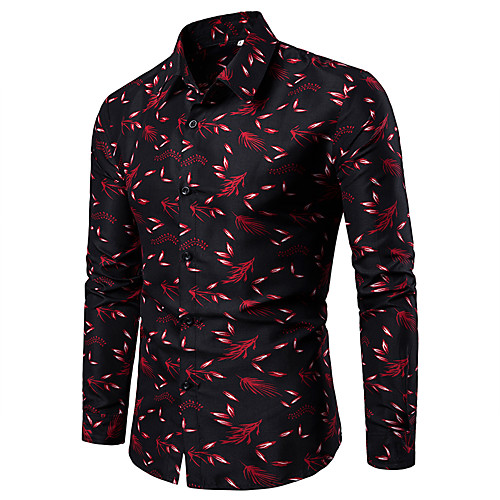 Men's Shirt Other Prints Leaves Print Long Sleeve Daily Tops Beach Button Down Collar Blue Black Red
Men's Shirt Other Prints Leaves Print Long Sleeve Daily Tops Beach Button Down Collar Blue Black Red