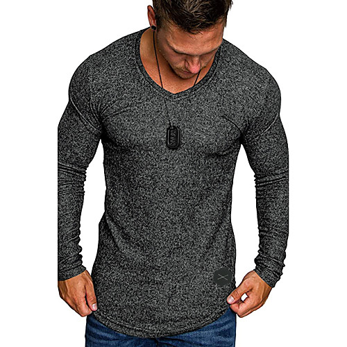 Men's T shirt non-printing Solid Color Long Sleeve Daily Tops Simple Black Gray
Men's T shirt non-printing Solid Color Long Sleeve Daily Tops Simple Black Gray