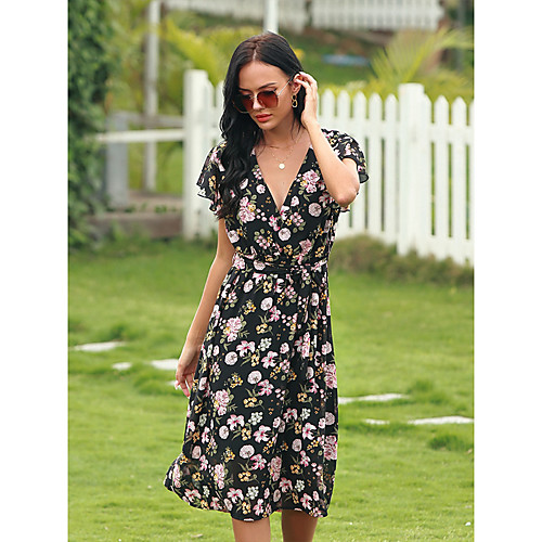 Women's A Line Dress Knee Length Dress Black Short Sleeve Print Spring Summer Casual / Daily 2021 M L XL 2XL 3XL
Women's A Line Dress Knee Length Dress Black Short Sleeve Print Spring Summer Casual / Daily 2021 M L XL 2XL 3XL