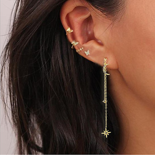 Butterfly Earrings Tassel Fringe Moon Star Stylish Elegant European Sweet Earrings Jewelry Gold For Wedding Party Evening Street Date Festival 1 set
Butterfly Earrings Tassel Fringe Moon Star Stylish Elegant European Sweet Earrings Jewelry Gold For Wedding Party Evening Street Date Festival 1 set