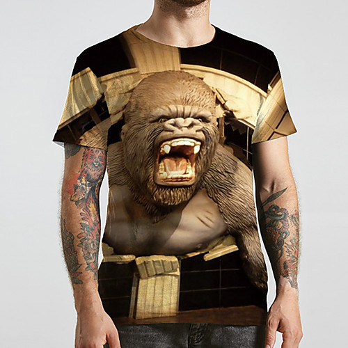 Men's Unisex Tee T shirt 3D Print Graphic Prints Orangutan Plus Size Print Short Sleeve Casual Tops Basic Designer Big and Tall Brown
Men's Unisex Tee T shirt 3D Print Graphic Prints Orangutan Plus Size Print Short Sleeve Casual Tops Basic Designer Big and Tall Brown