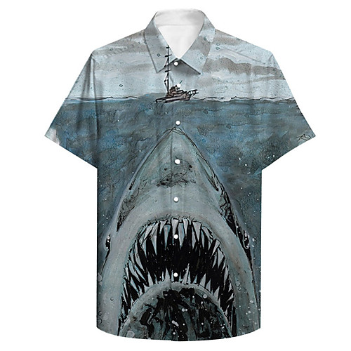 Men's Shirt 3D Print Shark Animal Plus Size 3D Print Button-Down Short Sleeve Casual Tops Casual Fashion Breathable Comfortable Gray / Sports
Men's Shirt 3D Print Shark Animal Plus Size 3D Print Button-Down Short Sleeve Casual Tops Casual Fashion Breathable Comfortable Gray / Sports