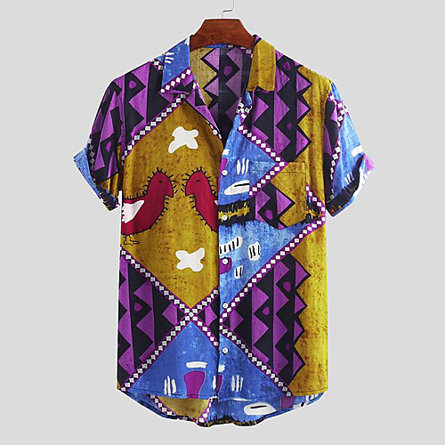Men's Shirt Tribal Button-Down Short Sleeve Casual Tops 100% Cotton Lightweight Casual Fashion Breathable Blue Purple Yellow
Men's Shirt Tribal Button-Down Short Sleeve Casual Tops 100% Cotton Lightweight Casual Fashion Breathable Blue Purple Yellow