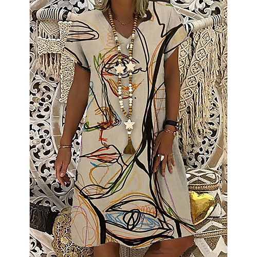 Women's T Shirt Dress Tee Dress Knee Length Dress Blue Purple Khaki Green Short Sleeve Print Abstract Print Spring Summer V Neck Casual Holiday 2021 S M L XL XXL 3XL
Women's T Shirt Dress Tee Dress Knee Length Dress Blue Purple Khaki Green Short Sleeve Print Abstract Print Spring Summer V Neck Casual Holiday 2021 S M L XL XXL 3XL