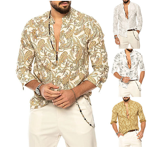 Men's Shirt Graphic Prints Button-Down Long Sleeve Casual Tops Cotton Casual Fashion Breathable Comfortable White Yellow Light Green
Men's Shirt Graphic Prints Button-Down Long Sleeve Casual Tops Cotton Casual Fashion Breathable Comfortable White Yellow Light Green