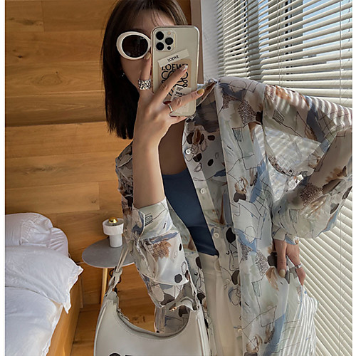 Women's Coat Daily Wear Spring Summer Long Coat Loose Casual / Daily Jacket Pattern Others Splash ink White
Women's Coat Daily Wear Spring Summer Long Coat Loose Casual / Daily Jacket Pattern Others Splash ink White