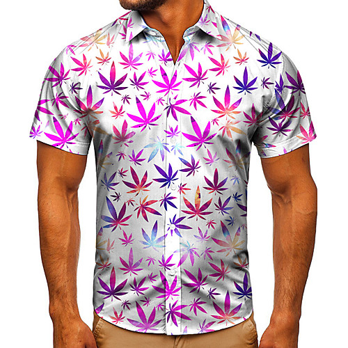 Men's Shirt 3D Print Graphic Prints Leaves Button-Down Short Sleeve Street Tops Casual Fashion Classic Breathable Purple
Men's Shirt 3D Print Graphic Prints Leaves Button-Down Short Sleeve Street Tops Casual Fashion Classic Breathable Purple