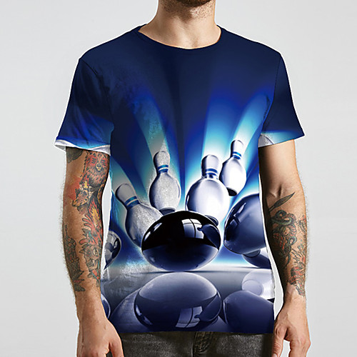 Men's Unisex Tee T shirt 3D Print Graphic Prints Bowling Ball Plus Size Print Short Sleeve Casual Tops Basic Designer Big and Tall Blue
Men's Unisex Tee T shirt 3D Print Graphic Prints Bowling Ball Plus Size Print Short Sleeve Casual Tops Basic Designer Big and Tall Blue