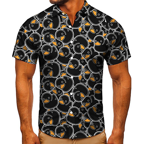 Men's Shirt 3D Print Graphic Prints Duck Button-Down Short Sleeve Street Tops Casual Fashion Classic Breathable Black
Men's Shirt 3D Print Graphic Prints Duck Button-Down Short Sleeve Street Tops Casual Fashion Classic Breathable Black