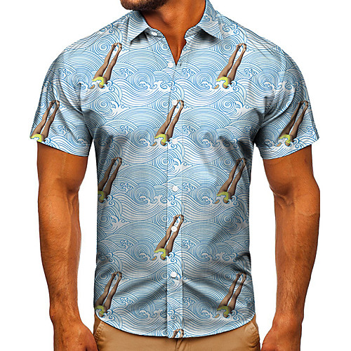 Men's Shirt 3D Print Graphic Prints Spray Button-Down Short Sleeve Street Tops Casual Fashion Classic Breathable Blue
Men's Shirt 3D Print Graphic Prints Spray Button-Down Short Sleeve Street Tops Casual Fashion Classic Breathable Blue