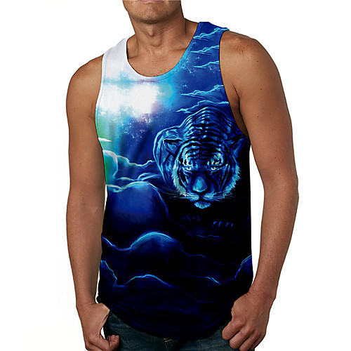 Men's Tank Top Undershirt 3D Print Graphic Prints Tiger Print Sleeveless Daily Tops Casual Designer Big and Tall Blue
Men's Tank Top Undershirt 3D Print Graphic Prints Tiger Print Sleeveless Daily Tops Casual Designer Big and Tall Blue
