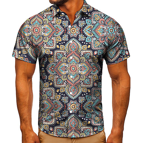 Men's Shirt 3D Print Floral Graphic Prints Button-Down Short Sleeve Street Tops Casual Fashion Classic Breathable Blue
Men's Shirt 3D Print Floral Graphic Prints Button-Down Short Sleeve Street Tops Casual Fashion Classic Breathable Blue