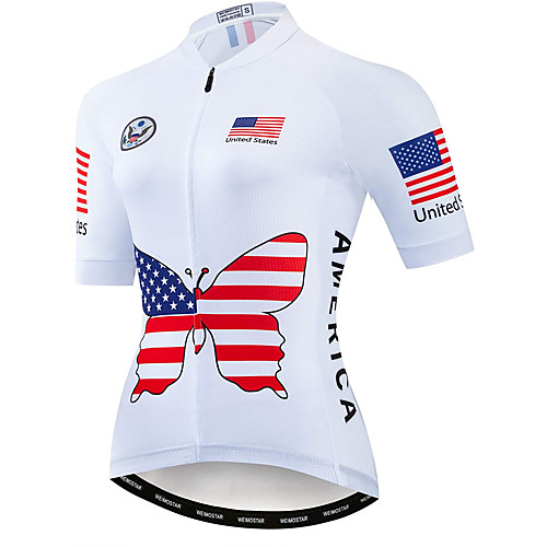 21Grams Women's Short Sleeve Cycling Jersey Summer Spandex Polyester White Butterfly American / USA USA Bike Jersey Top Mountain Bike MTB Road Bike Cycling Quick Dry Moisture Wicking Breathable Sports
21Grams Women's Short Sleeve Cycling Jersey Summer Spandex Polyester White Butterfly American / USA USA Bike Jersey Top Mountain Bike MTB Road Bike Cycling Quick Dry Moisture Wicking Breathable Sports