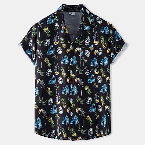 Men's Shirt Other Prints Skull Pineapple Print Short Sleeve Casual Tops Hawaiian Classic Collar Black / Summer / Beach
Men's Shirt Other Prints Skull Pineapple Print Short Sleeve Casual Tops Hawaiian Classic Collar Black / Summer / Beach