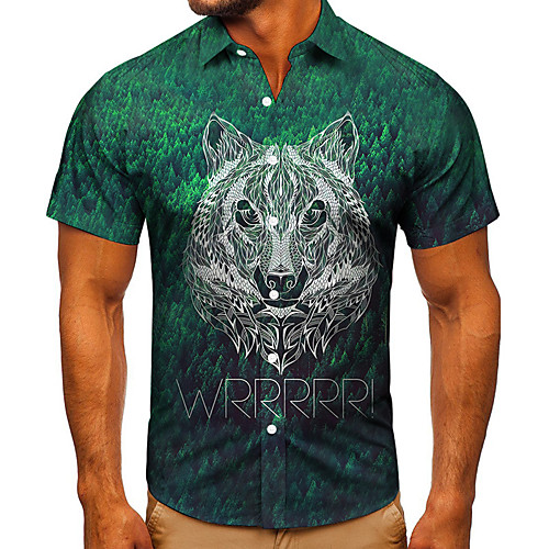 Men's Shirt 3D Print Graphic Prints Tiger Button-Down Short Sleeve Street Tops Casual Fashion Classic Breathable Green
Men's Shirt 3D Print Graphic Prints Tiger Button-Down Short Sleeve Street Tops Casual Fashion Classic Breathable Green
