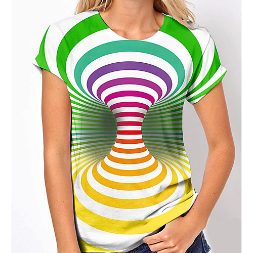 Women's 3D Printed Painting T shirt Optical Illusion Geometric Print Round Neck Basic Tops Green
Women's 3D Printed Painting T shirt Optical Illusion Geometric Print Round Neck Basic Tops Green